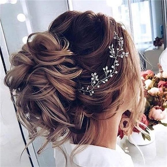 GENBREE Wedding Hair Vine Rhinestone Bridal Hair Piece Silver Wedding Hair Vines main image 5